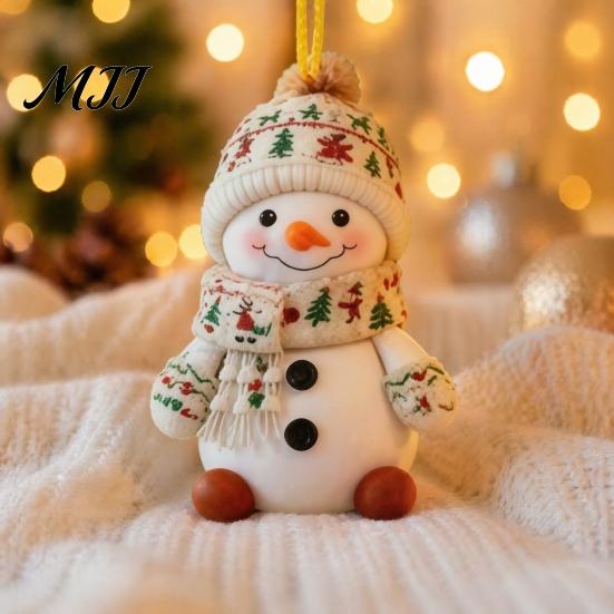 Christmas Gift Tags Snowman Hanging Ornament, 2D Acrylic Lightweight Pendant, Fade Ornaments Resistant Piece for Holiday Tree Party Festive