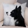 Printed Pet Animal Cushion Cover Scotland Border Collie Soft Plush Pillowcase Decor Cute Dog Pillow Case for Sofa Car