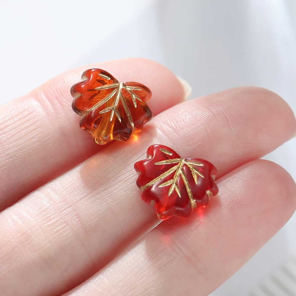 50pcs/Lot Acrylic Leaves Beads Spacer Charms Bead for DIY Bracelet Necklace Keychain Jewelry Making Accessories Supplies