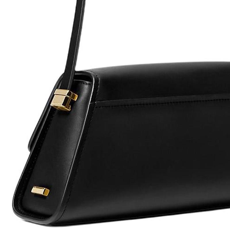 MICHAEL KORS Ludlow gold hardware snap fastening leather shoulder bag medium women's black