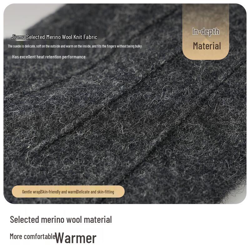 JIUMU Men's Winter Sheep Wool Touchscreen Gloves