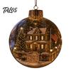 Wedding Celebration Supplies 250th Anniversary USA Christmas Ornament, Light Up Plastic Clear Ball Hanging Decoration with Festive Baubles Bell Train