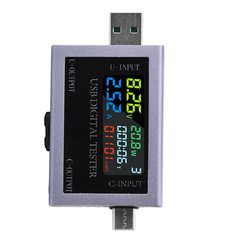 Type-C Tester DC 4.5-50V 0-8A Colour Screen Digital Voltmeter, Ammeter & Power Meter Capacitance Tester Power Module