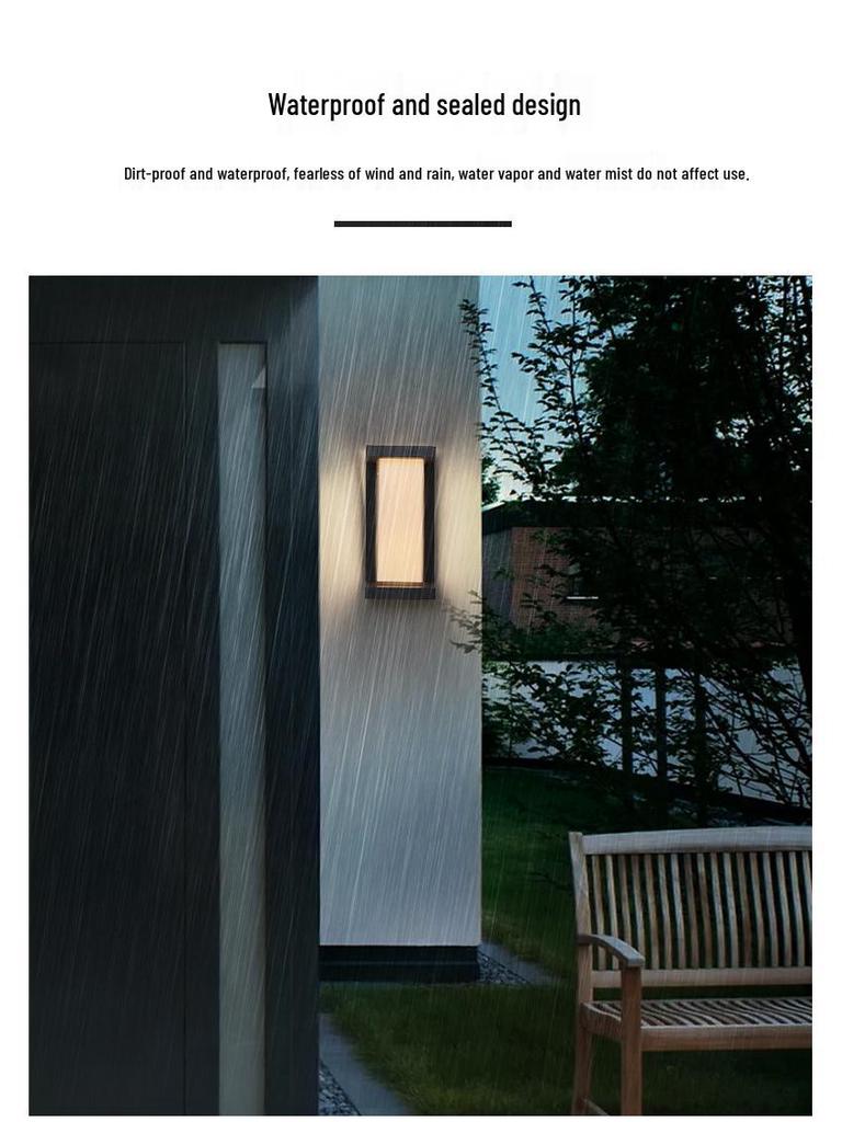 Waterproof Minimalist LED Wall Light with Smart Sensor for Outdoor Use