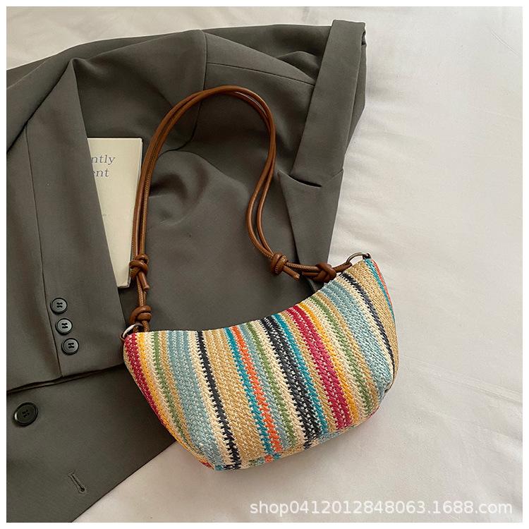 

Internet celebrity fashion bag women 2025 new trendy spring and summer woven messenger women s bag large capacity versatile casual dumpling bag
