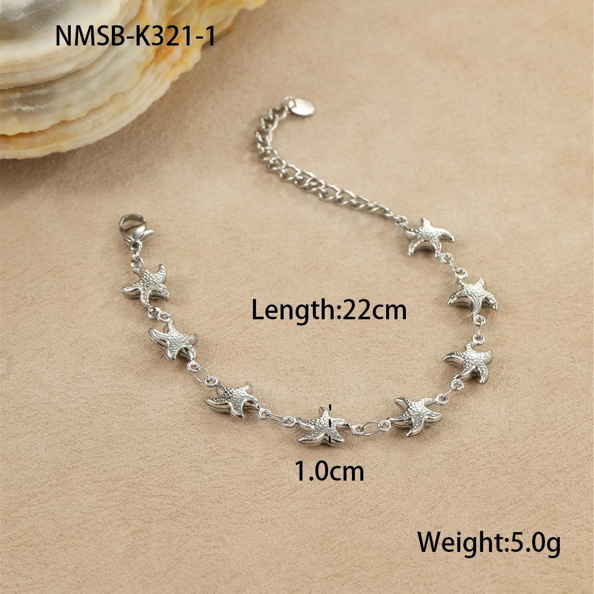 GEMCHIC Women s Ocean Sea Shell Starfish Bracelet Gold Plated Stainless Steel Beach Jewelry 18K