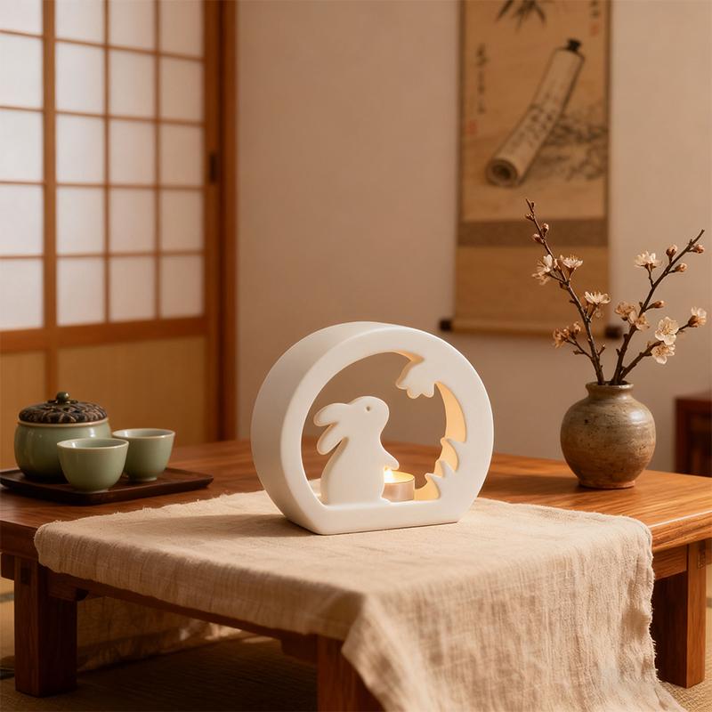 Easter Bunny Hollow Candle Holder Mold | Silicone Casting Mold For Desktop Decoration, No Electricity Needed