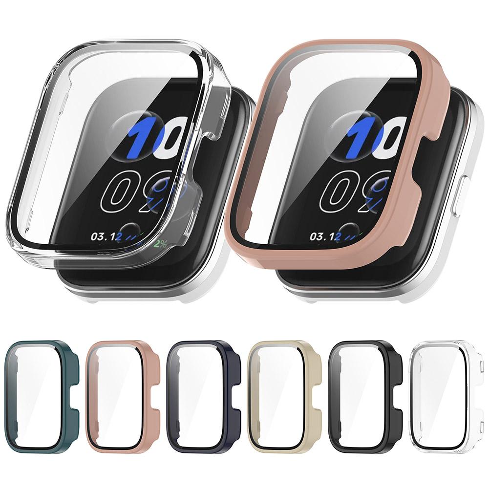 Robuste PC-Stoßstangenhülle + Gehärtetes Glas Displayschutz Anti-Kratz Vollständige Stoßstangen-Schutzhülle für Amazfit Bip 5 Unity