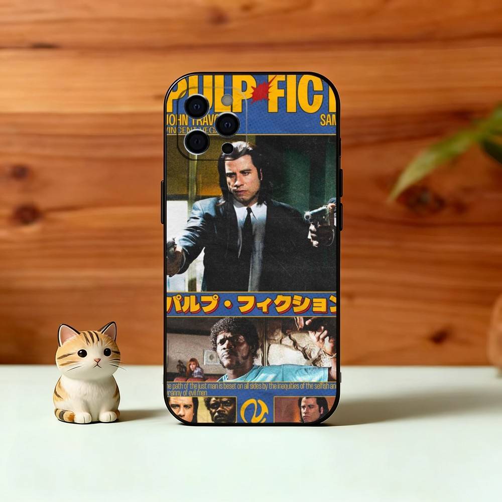 P-Pulp F-Fiction Movie Phone Case For iPhone 17, 16,15,14,13,12,11 Plus,Pro Max, Others Soft Black Cover