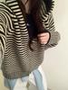 Korean Color Block Stripe Hooded Cardigan for Women - Autumn/Winter Fashion