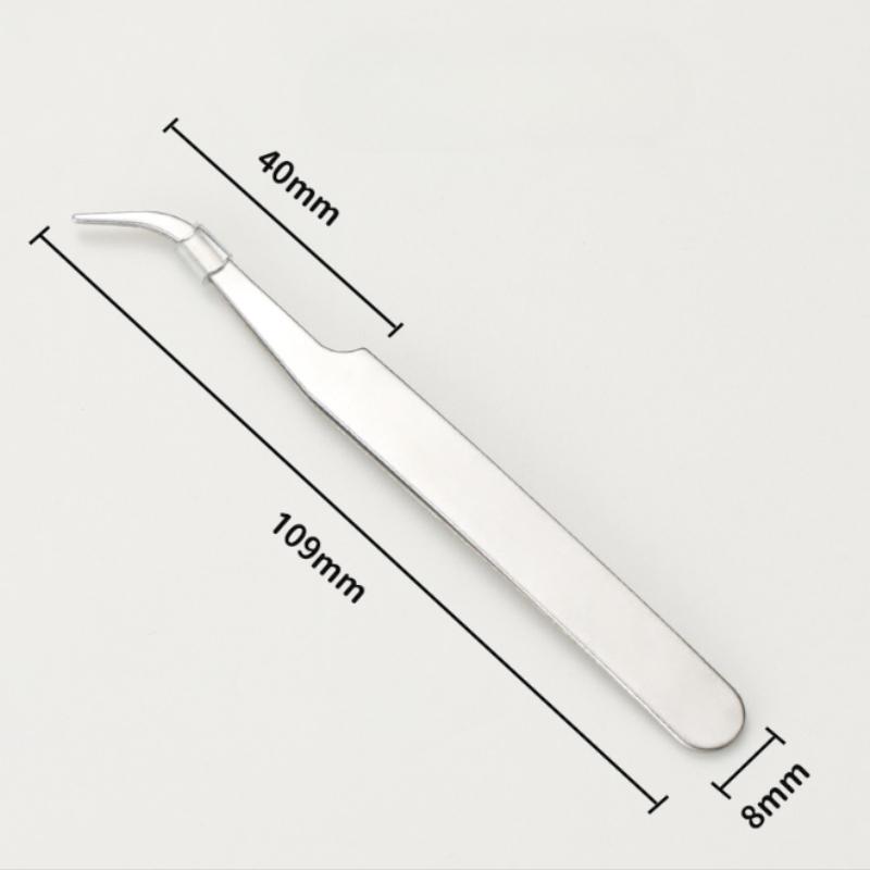 Stainless Steel Straight Curved Tip Tweezers for Nail Art Sticker Rhinestones Picking Tool Makeup Eyelash DIY Tweezer