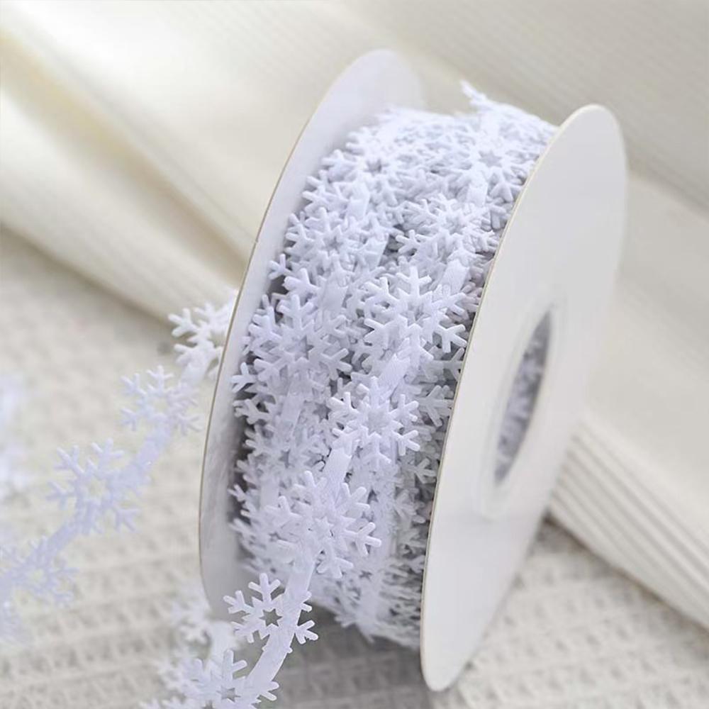

Runtowo Silver Gold Glitter Snowflake Lace Sewing Ribbon 2025 Merry Christmas Home Decoration New Year 2026 Santa Claus Gifts