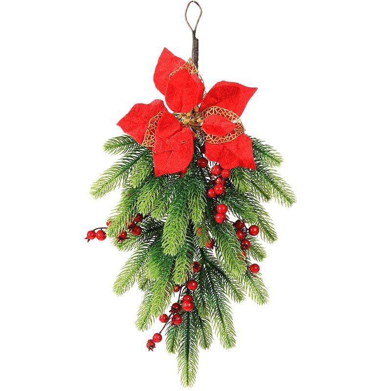 

Рождественский венок для лестницы, напольный подвесной бант, украшение в рождественском скандинавском стиле для дома 55X30cm 170g