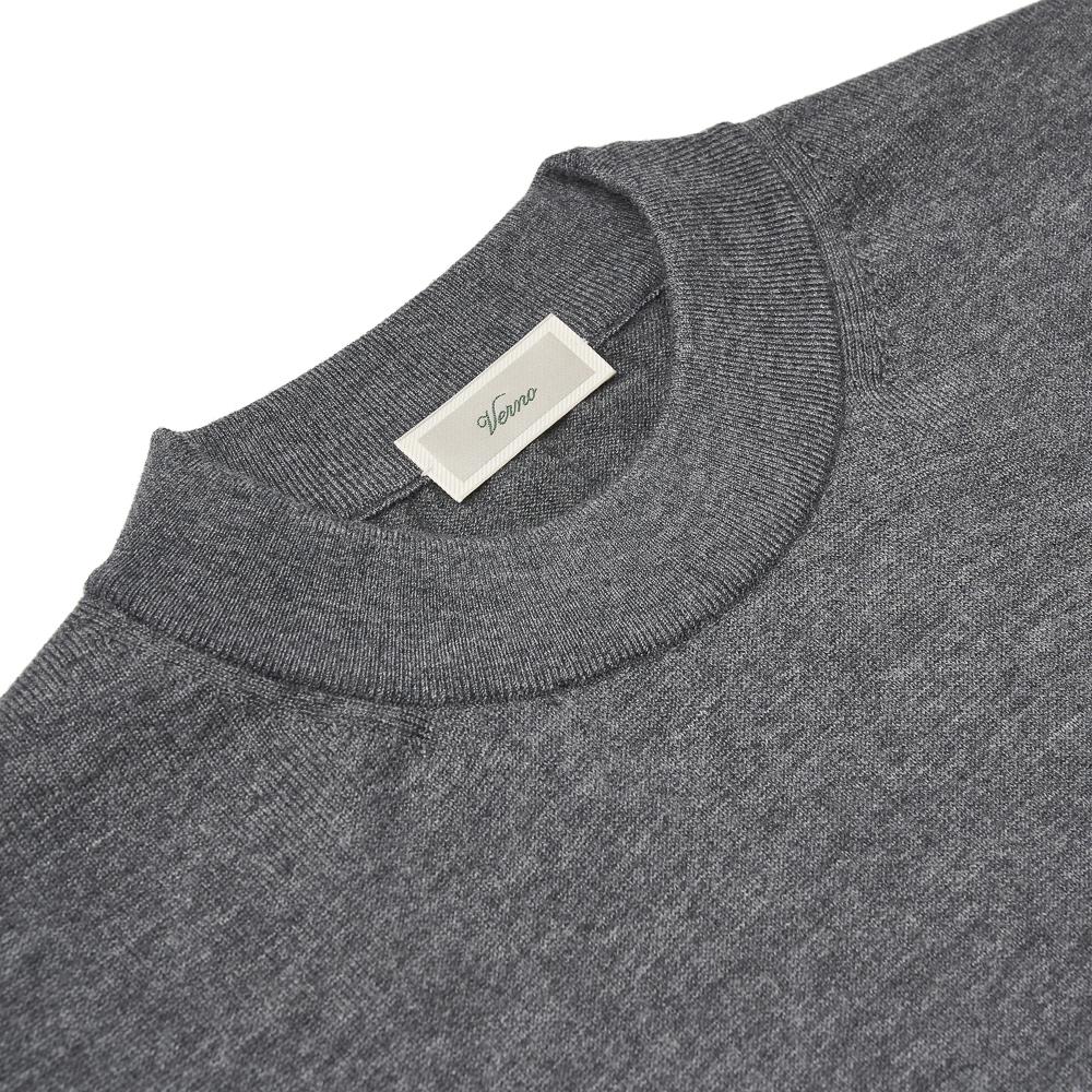 VERNO [Casual] Cashtouch Crew-Neck Knit Gray_Relax-Fit