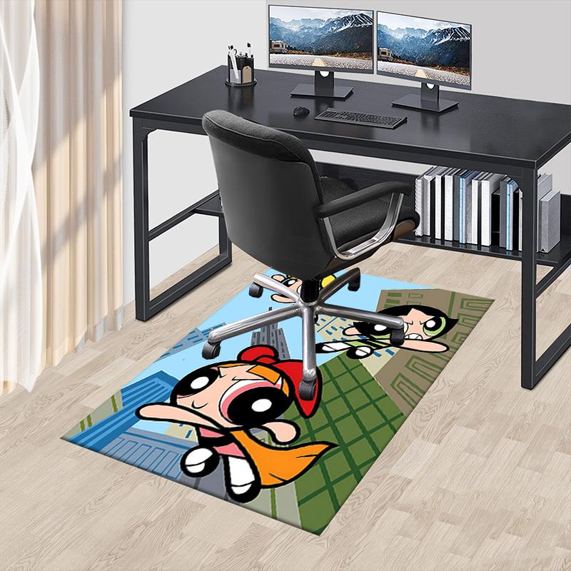 Powerpuff Girls Action Carpet For Playroom Bedroom Living Room Sofa Home Decorkids Game Area Rug Nonslip Floor Mat
