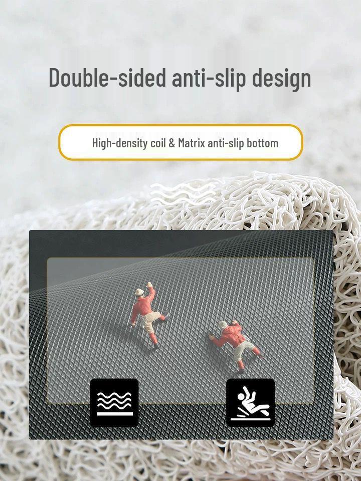 Seidenschlinge Rutschfeste Eingangsfußmatte: PVC Haushaltsfußmatte zum Abkratzen von Schmutz und Schlamm