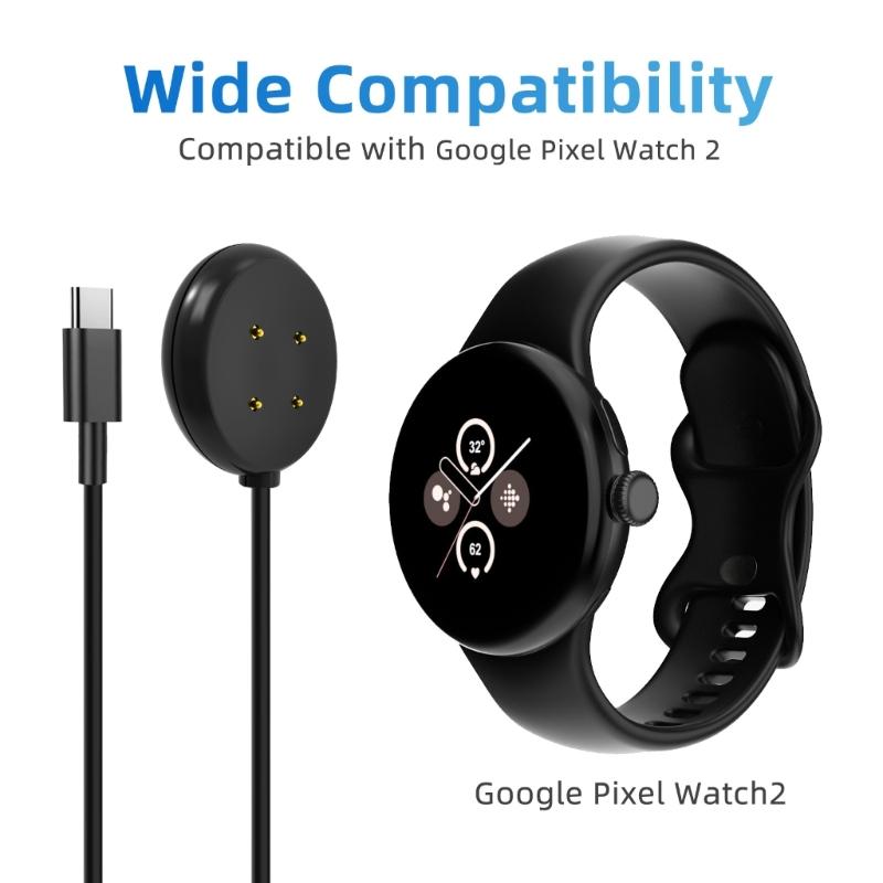 Smartwatch Magnetic Charger Stand Cord Bracket Compatible for Pixel Watch 2 Fast Charging Cable Power Adapter Base Cable