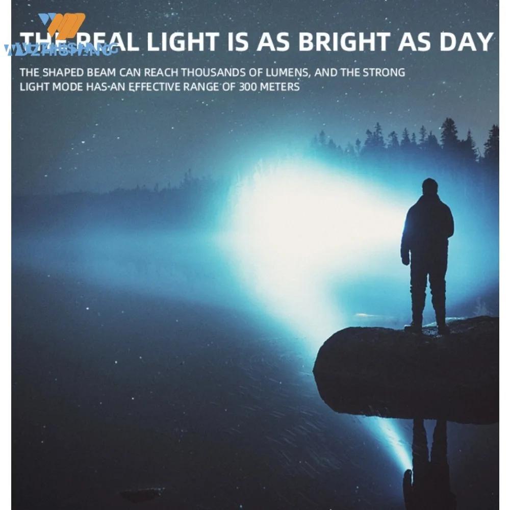 P50 Portable Handheld Led Flashlight Searchlight Spotlights With COB Light Solar Panel Type-C Charging Torch for Hunt,Outdoors