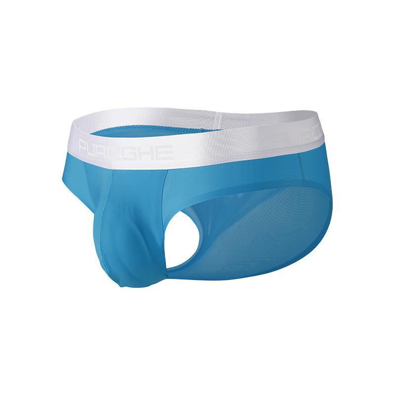 Men's Summer Ultra-thin Gun Egg Separation Ice Silk Breathable No Trace Low Waist Briefs