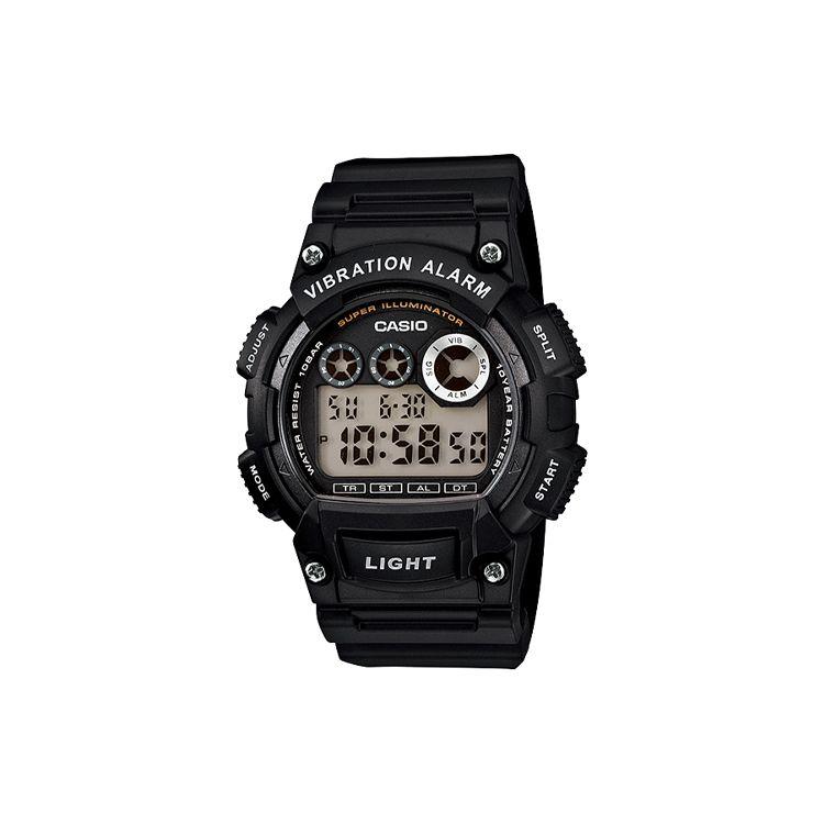 

Casio Youth Series Three-Eye Retro Trend Sports 10-Year Battery 100M Waterproof Shockproof Quartz Movement Men Watches Black W-735H-1A Black Strap
