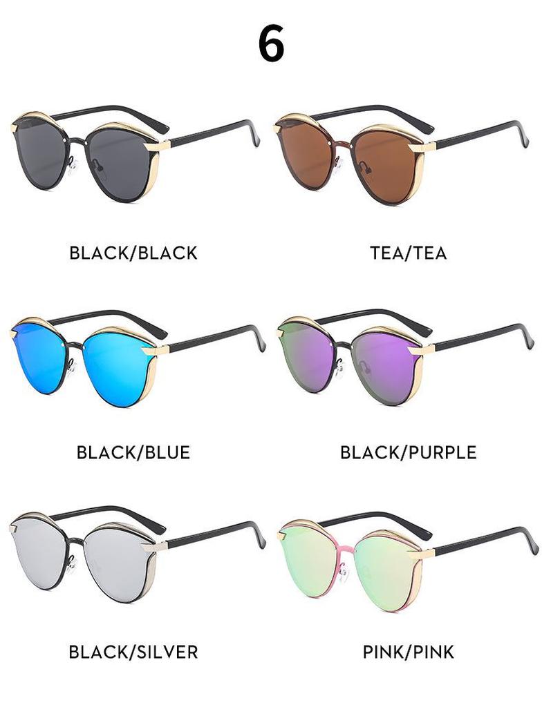 Round Anti-UV Colorful High-End Fashion Sunglasses