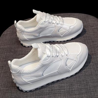 Leather Mesh Breathable Forrest Gump Shoes Children's Summer New Thick-soled Lightweight White Shoes Casual Sports Shoes Women