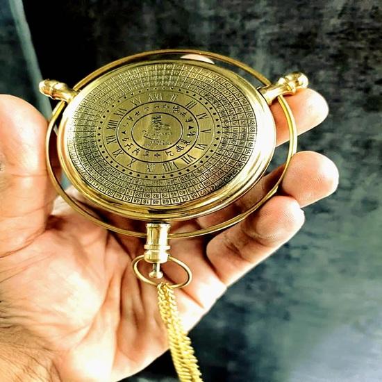 Brass Alethiometer Compass Engraved Golden Instrument Home Decor