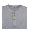 2024 Summer Men's Henley Short Sleeve T-shirt - European & American Style Crew Neck