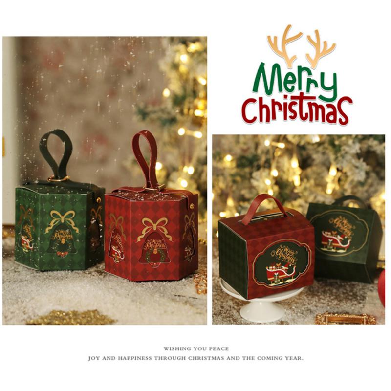 Christmas Box Portable Christmas Gift Box Christmas Eve Packaging Bag Christmas Paper Box Stockings & Gift Holders Products