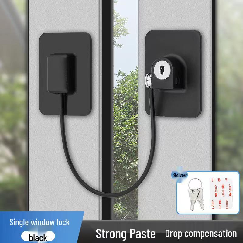 Anti-Theft Child Safety Lock for Outward Opening Windows and Doors - No-Drill Sliding Latch Limiter