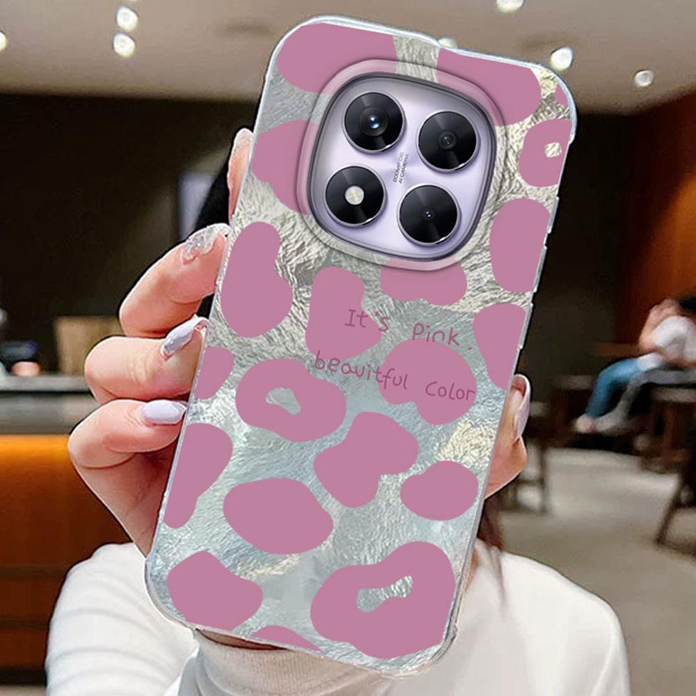 Colorful Gradient Purple Butterfly Leopard Print For Xiaomi Redmi Note 14 Pro 5G Phone Cases Cover Soft Silicone Bumper Hard PC Back Cover