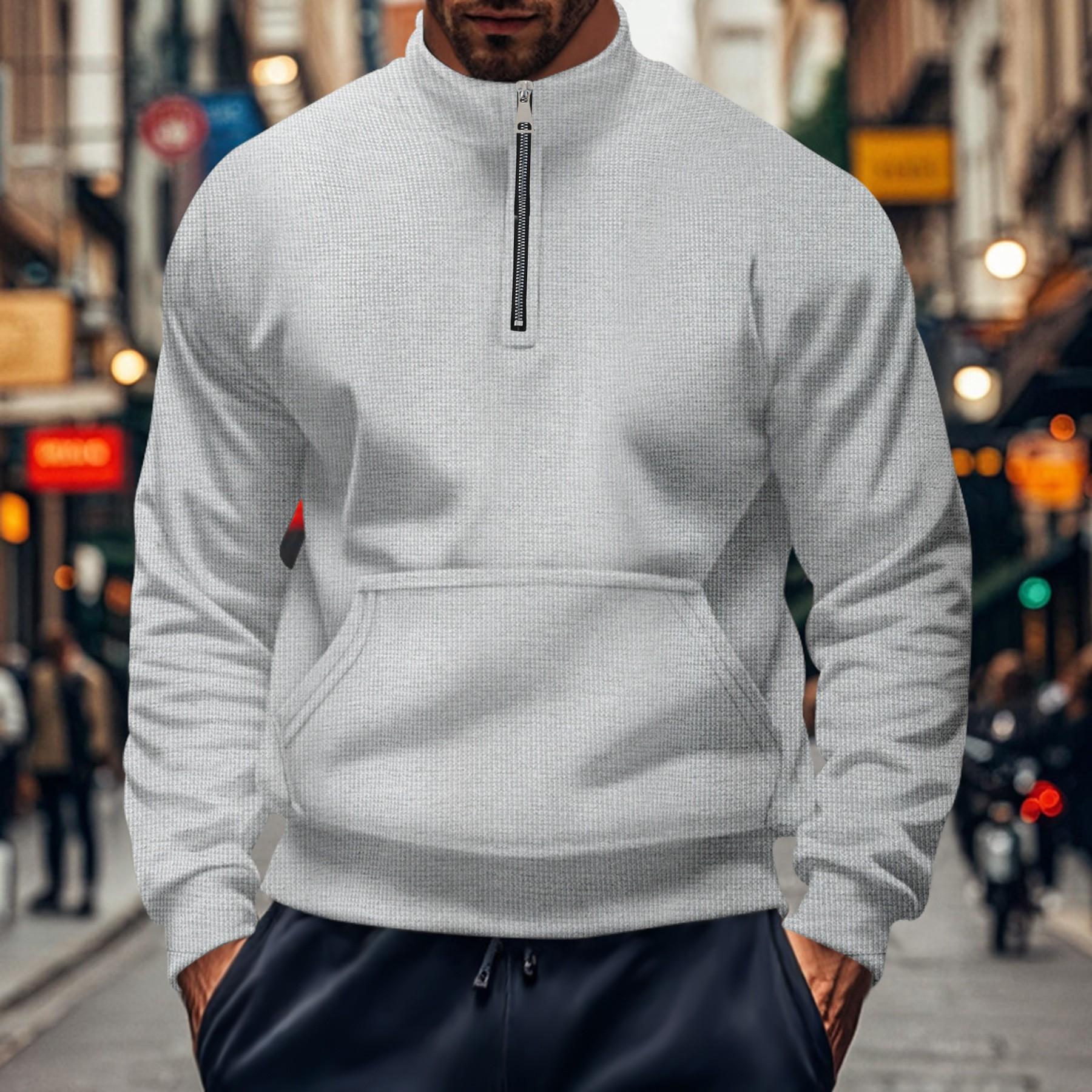 

Autumn Men s Casual Sports Solid Color Top XXXL світло-сірого кольору