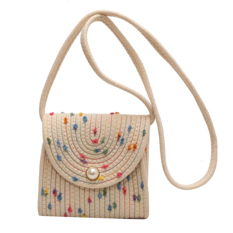 Summer Straw Woven Small Square Crossbody Bag: Fashionable Versatile Handmade Beach Accessory for Women