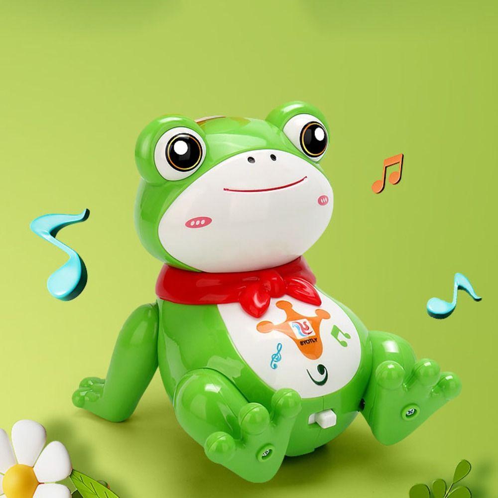 LED Spinning Ball Frog Toy with Lights Kids Electric Frog Toy  Desktop Ornament