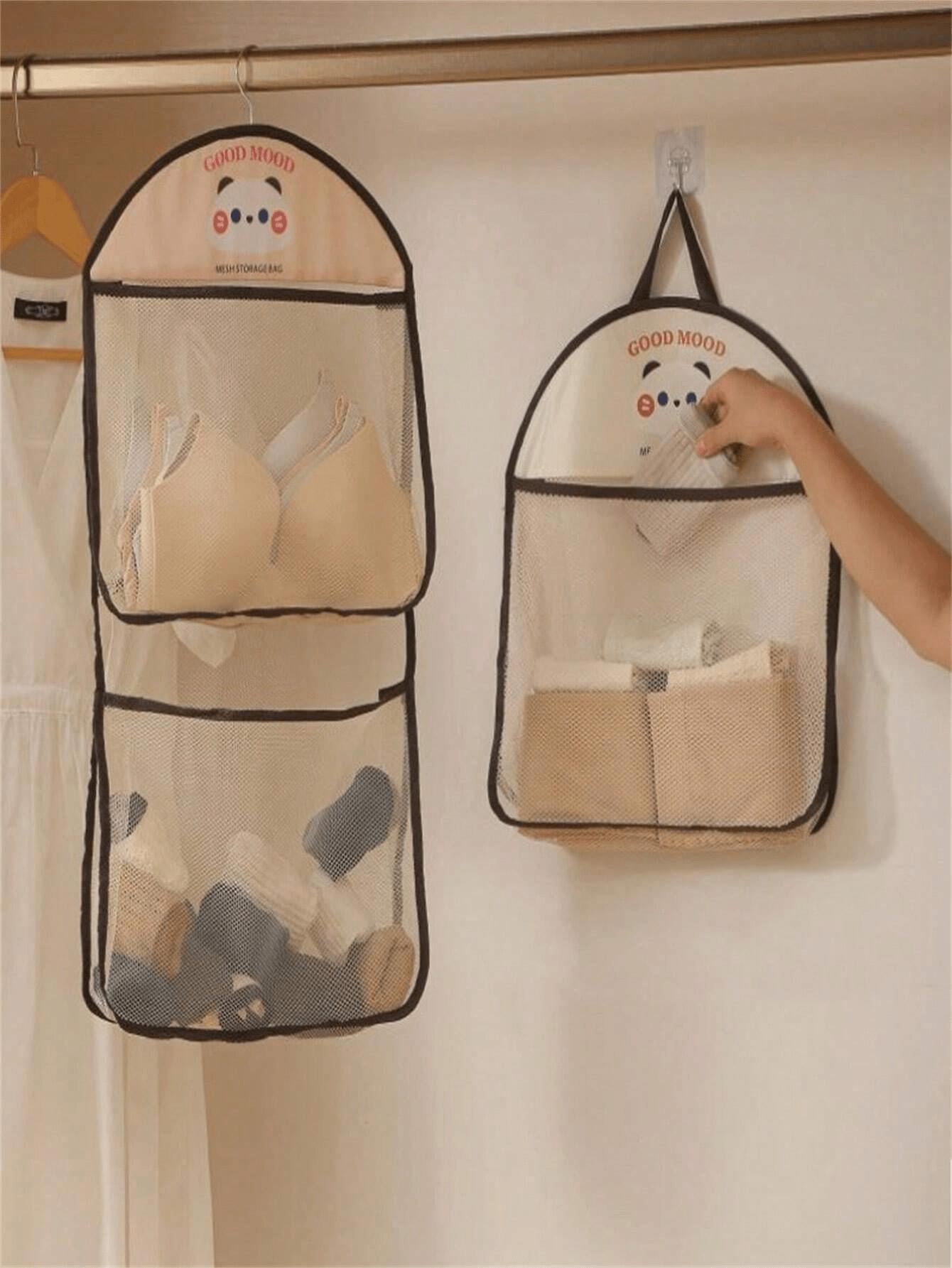 

1 Piece Hanging Mesh Storage Bag, Polyester Breathable Washable Laundry Storage Bag
