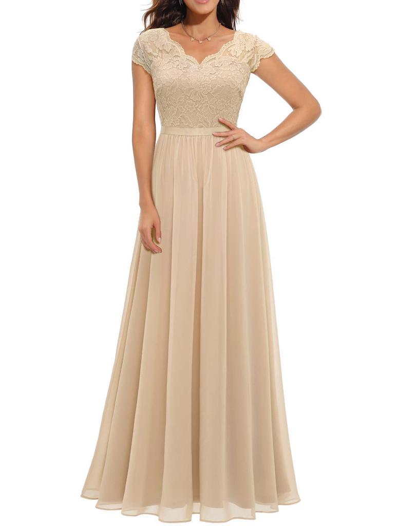 Elegant Lace Splicing Long Evening Dress for an Impressive Look