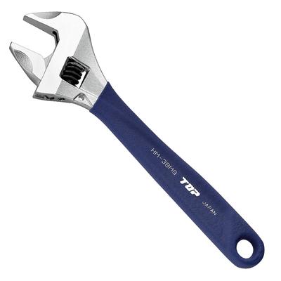 TOP Industrial Adjustable Work Navy with Made In Japan (TOP Kogyo) Zero-Back Wrench, Wide, 0-38mm Opening, Blue, Zero-Back Worm, HM-38MGNB,