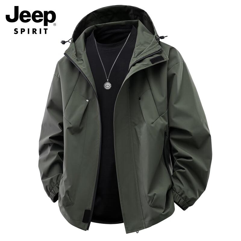 JEEP SPIRIT Men's Hooded Casual Workwear Jacket