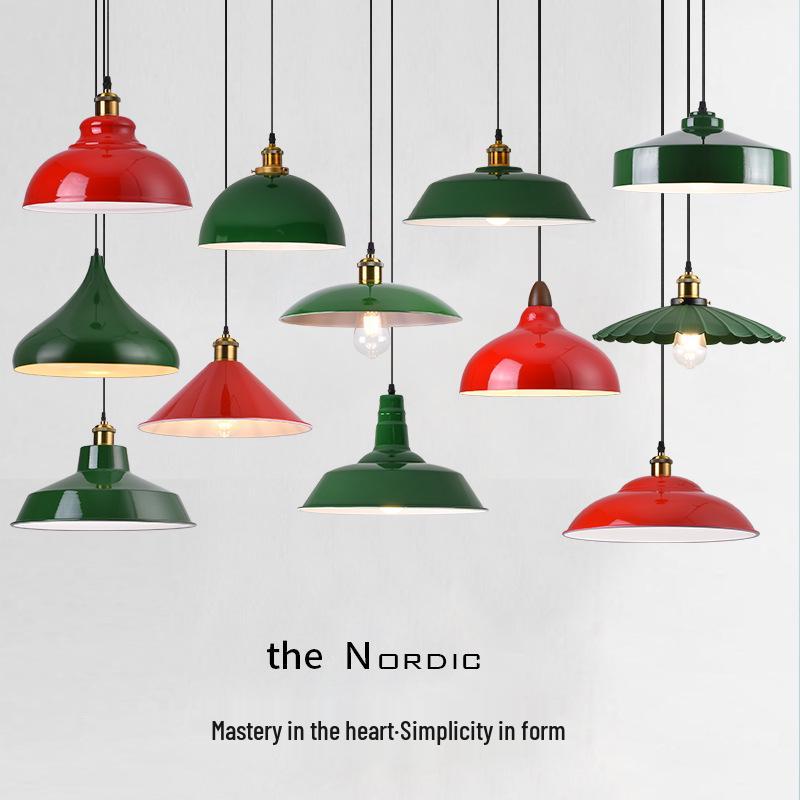 Vintage Hong Kong Industrial Red Hot Pot & BBQ Restaurant with Nostalgic Green Chandelier