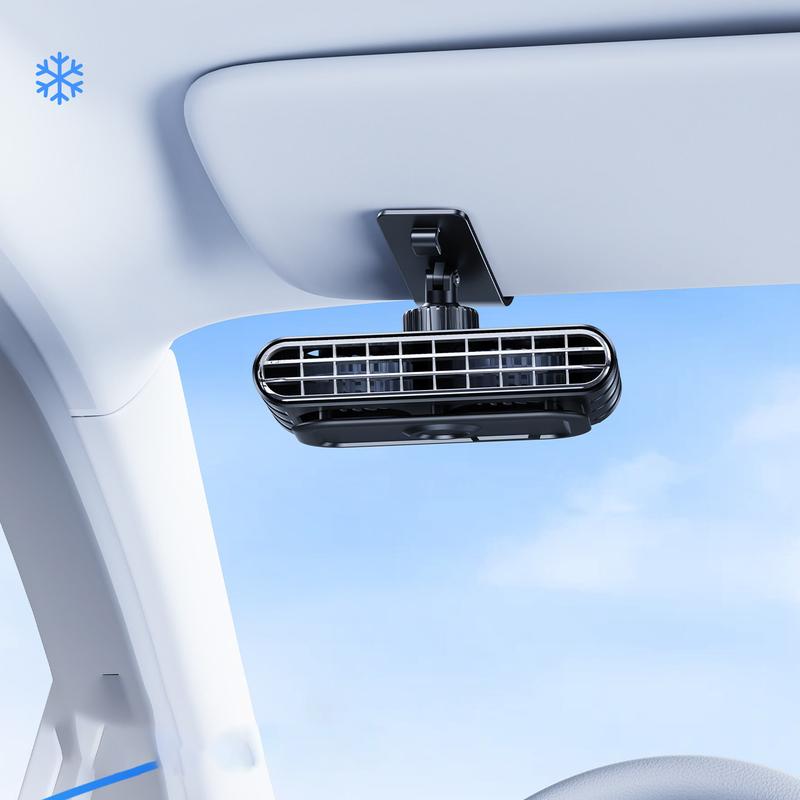 Ventilador de clip para coche Eary 30000mAh Recargable Doble Núcleo Turbo Ventilador para Parasol 5 Velocidades 360° Potente Refrigerador de Aire Silencioso Portátil Ventiladores para Coche