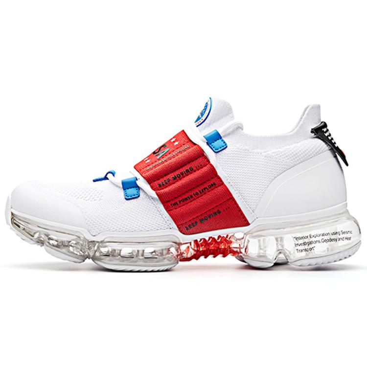 New Anta SEEED Zero Bound Cushioned Slip-Resistant Abrasion-Resistant Breathable Low-Top Running Shoes Men's White Red 91835509-1