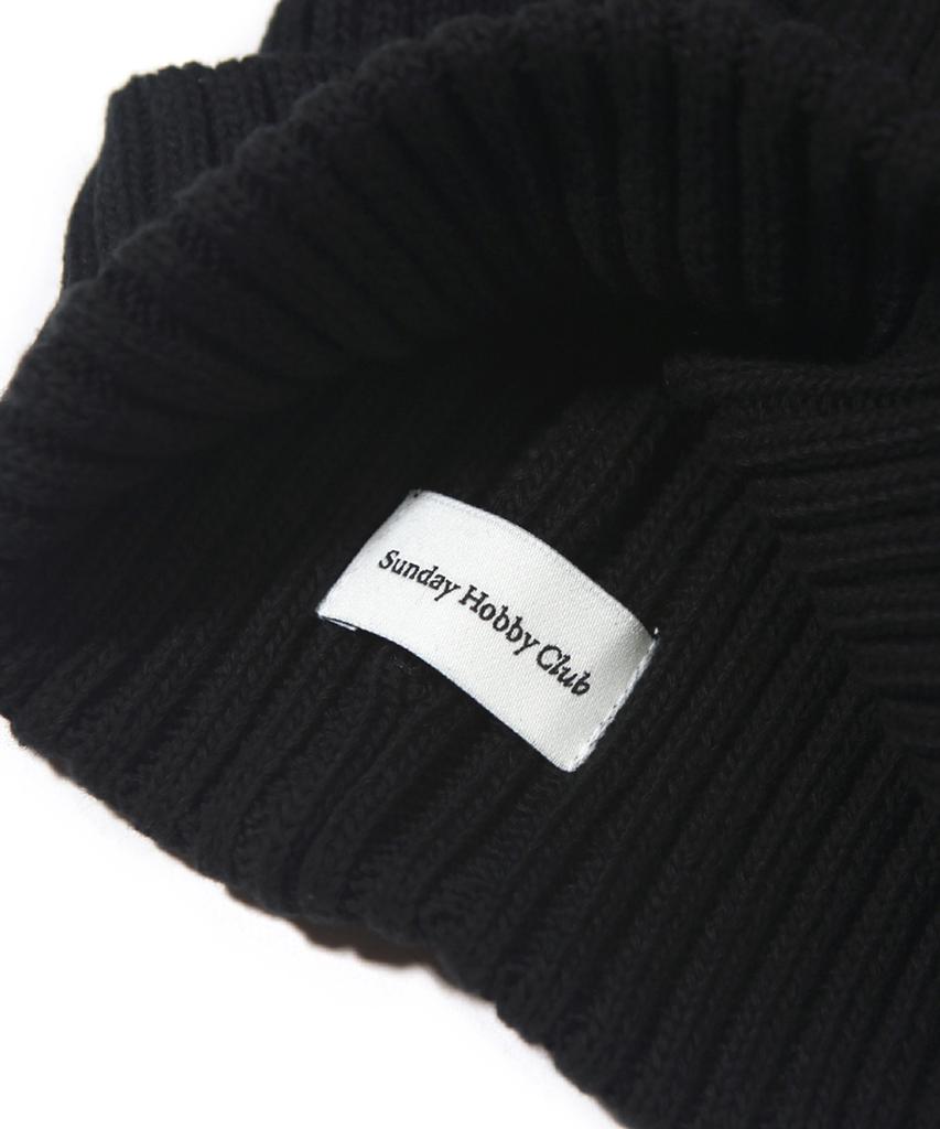 SUNDAY HOBBY CLUB Cotton Signature Logo Beanie - Black