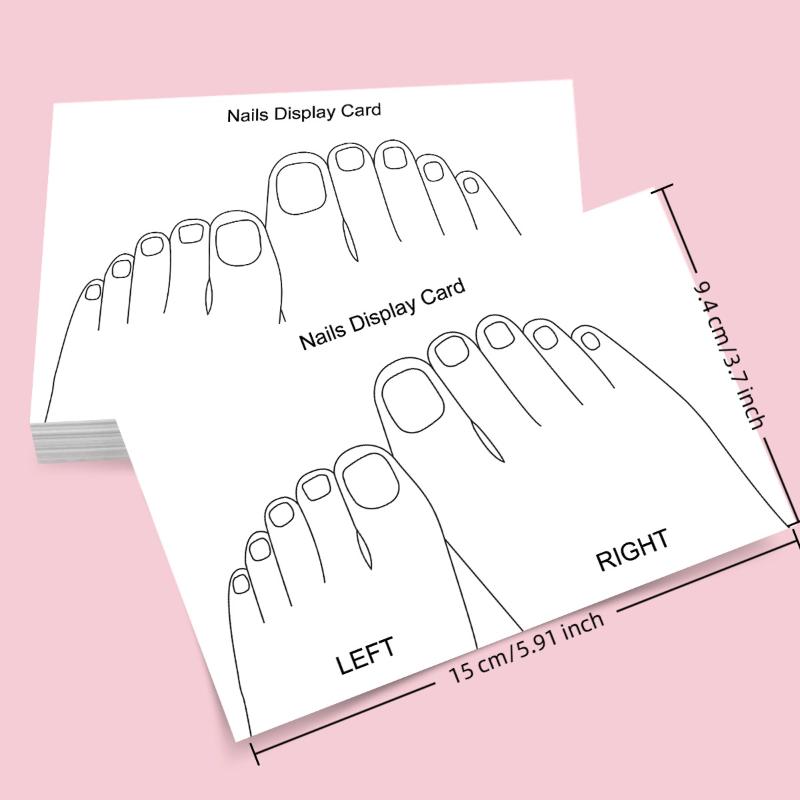 10 Sheets/Lot Nails Display Card Hand Feet False Nail Tips Packing Card Nail Art Storing Cardboard Manicure Showing Cards