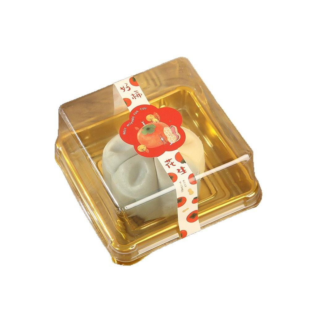50Pcs Sealed Moon Cake Boxes 50/75/100g Cookies Storage Box Plastic Muffin Container Pastry Display