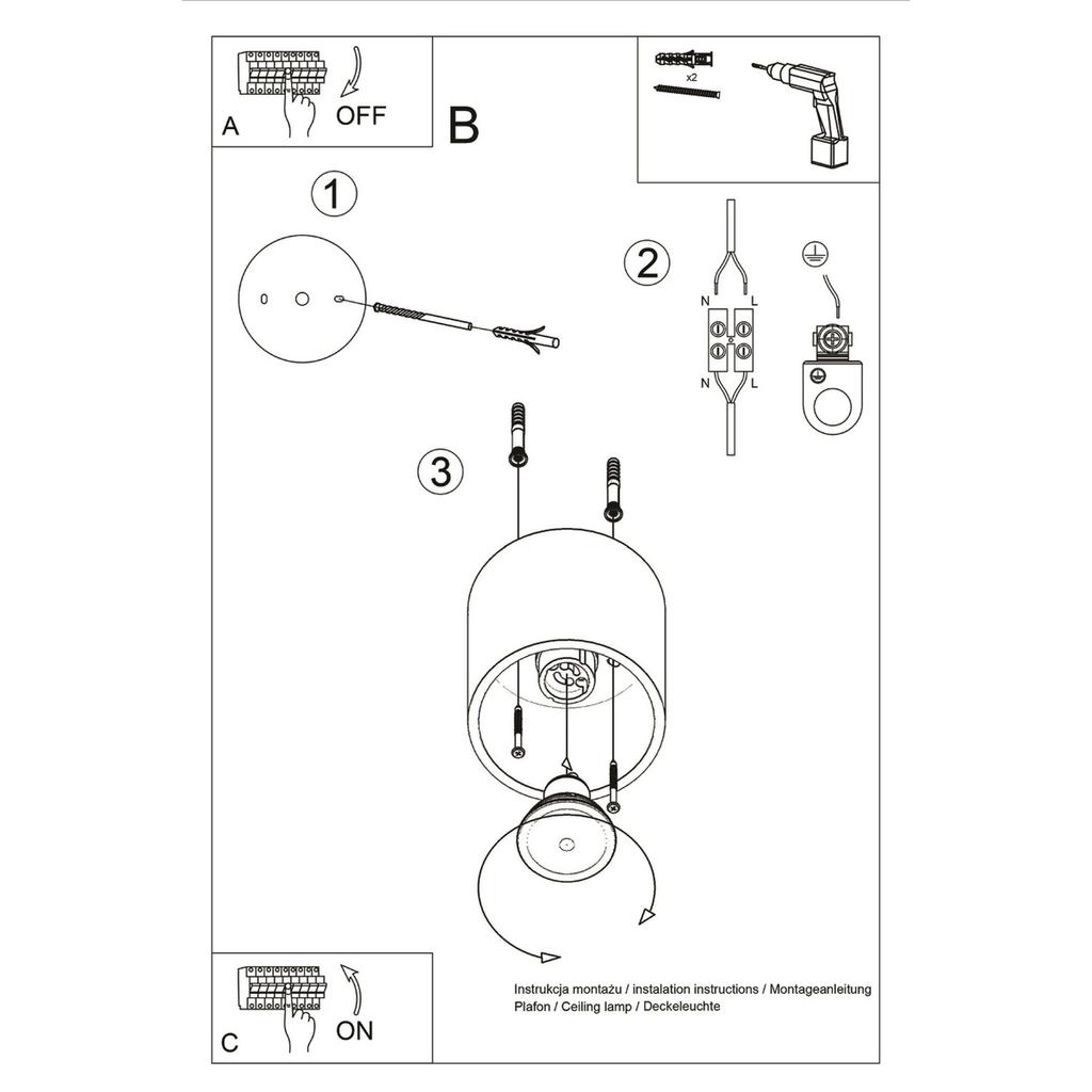Orbis 1 White Ceiling Lamp