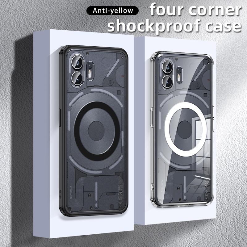 Магнитный чехол для телефона Nothing Phone (2),Чехол для телефона из ПК+ТПУ, совместимый с MagSafe