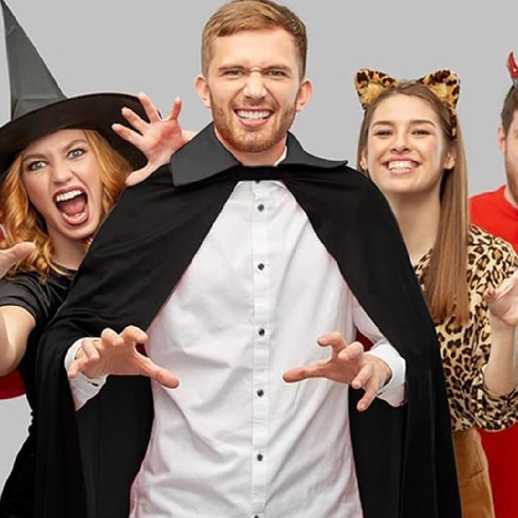 Halloween Vampires Witch Cape with Hood Black Hooded Cape Cloak Witch Wizard Costume Wizard Robe for Adult Kids Unisex