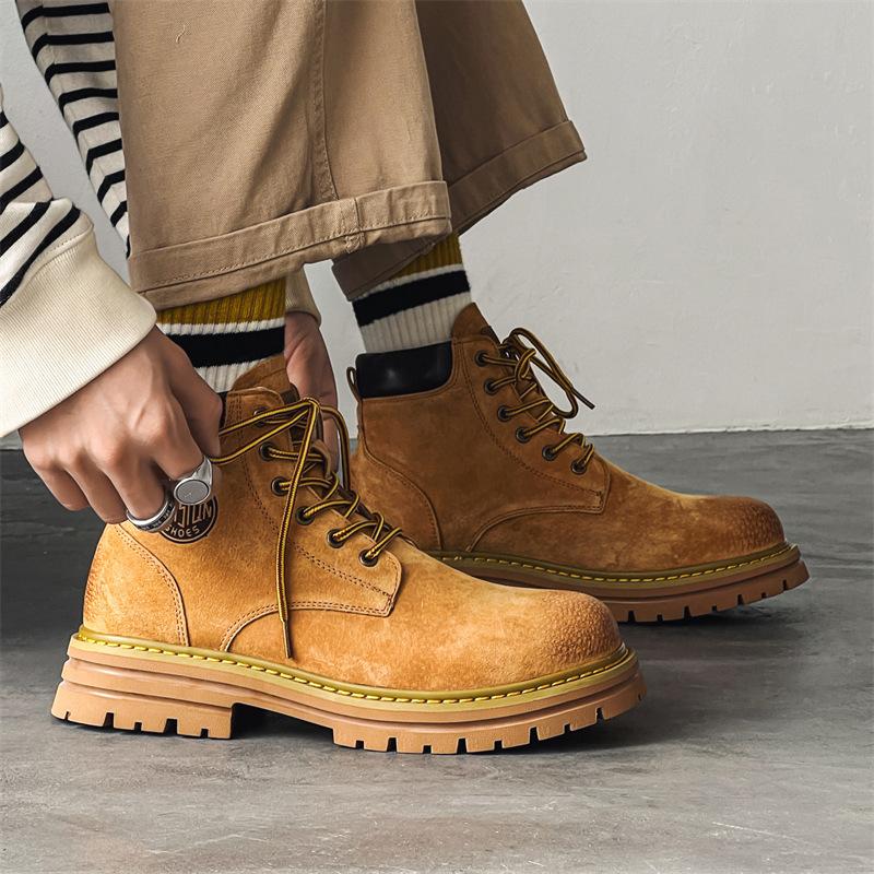 American Retro Martin Boots Men's and Women's 2025 Winter Velvet Platform Couple Tooling Boots Trendy shoes-J