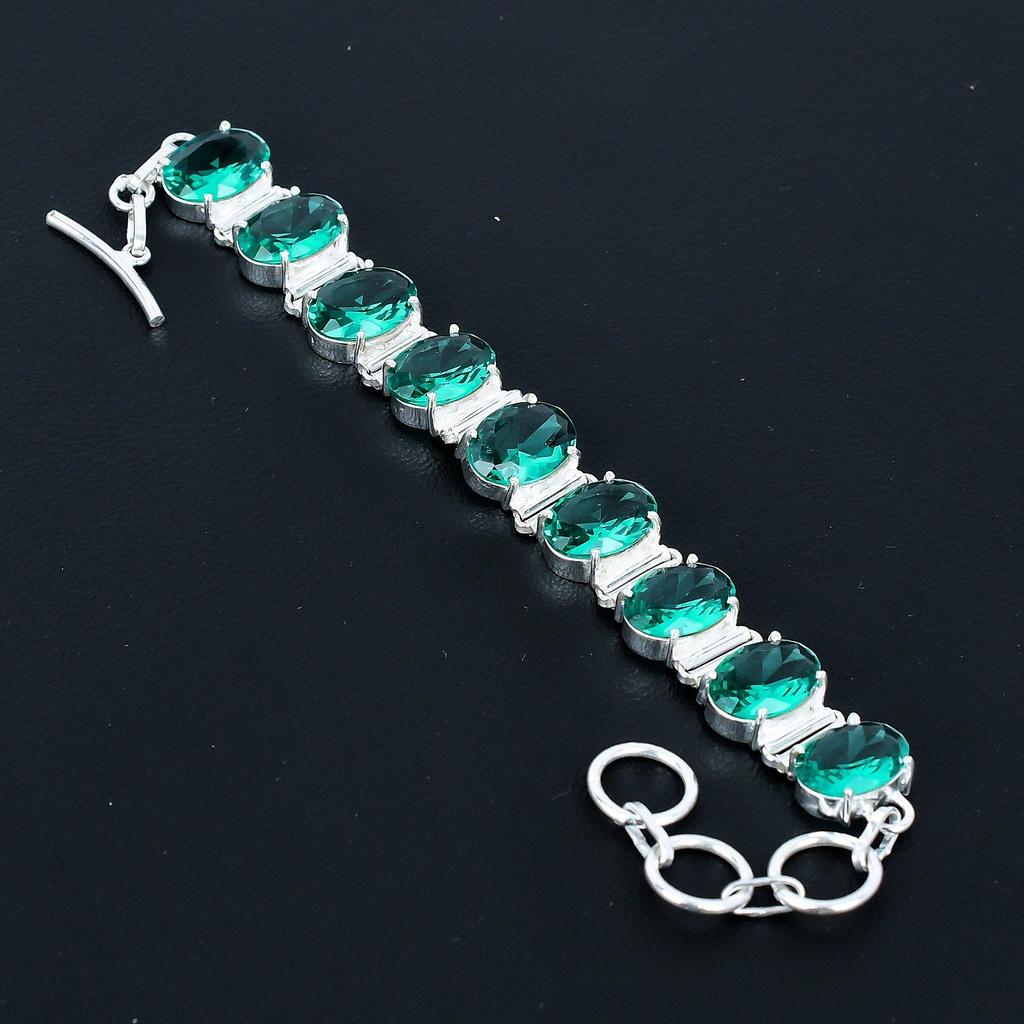 Wunderschönes Grün Apatit Armband 925 Sterlingsilber Armband Verstellbares Kettenarmband Handgefertigt Boho Armband Edelsteinschmuck Verlobungsgeschenke