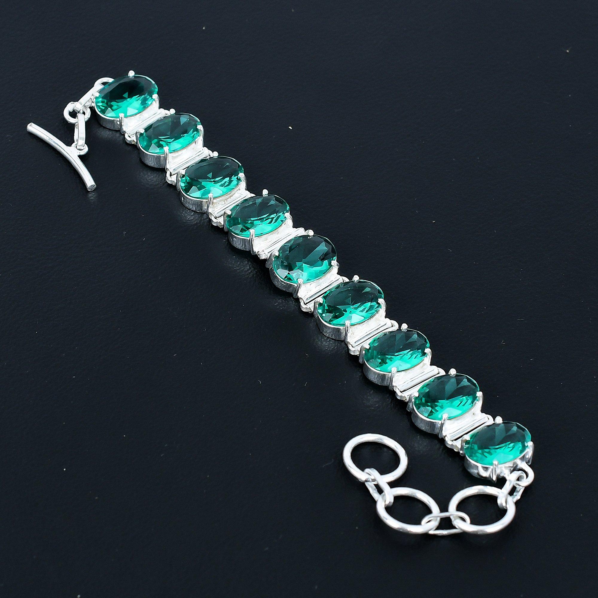 

Красивый браслет из зеленого апатита, браслет из стерлингового серебра 925 пробы, браслет с регулируемой цепочкой, браслет ручной работы в стиле бохо, ювелирные изделия с драгоценными камнями, подарки на помолвку 8 зелёный